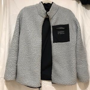 Pink sherpa reversible jacket